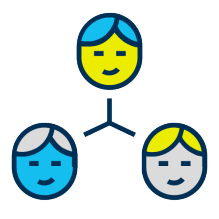 Icon of students networking. 