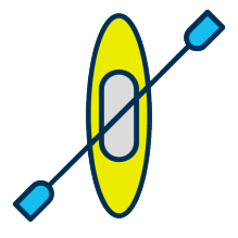 Icon of a kayak. 
